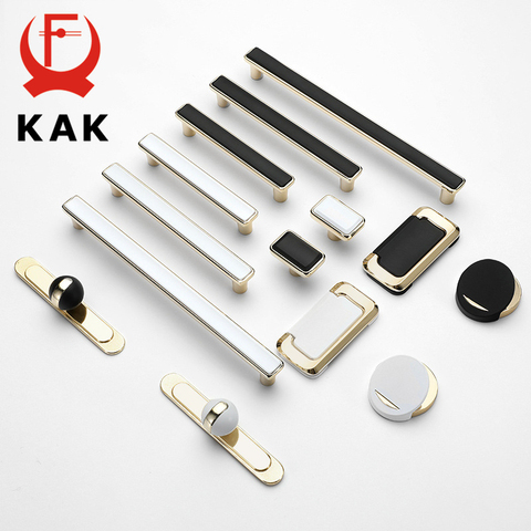 KAK Zinc Alloy Gold Cabinet Knobs Kitchen Door Handles Black Drawer Cupboard Door Handle Cabinet Handles for Furniture Hardware ► Photo 1/6