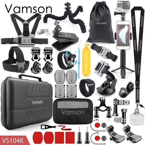 Vamson For Gopro Accessories Set for Eken H9R For Gopro Hero 8 7 6 5 4S Mount Selfie stick Tripod For Yi 4K for Mijia Kit VS104F ► Photo 1/6