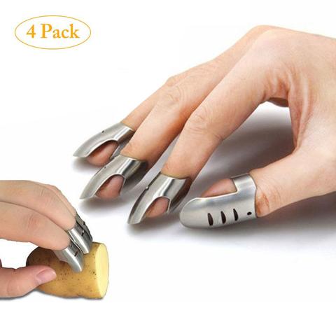 4pcs Stainless Steel Finger Guard Protect Cutting Vegetables Protector Knife Cut Finger Protection Hand Guard Kitchen Gadgets ► Photo 1/6