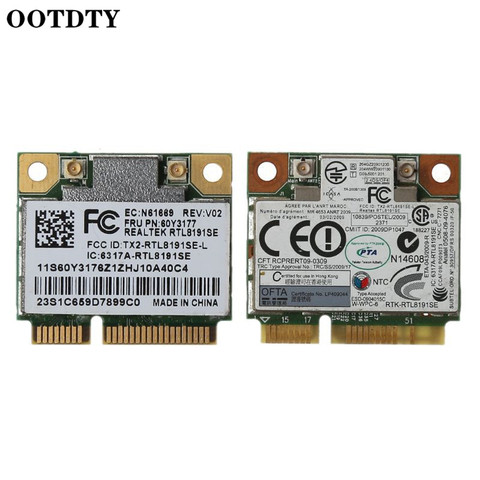 RTL8191se Half PCI-E Wireless Wifi Card Module FRU 43Y6553 60Y3177 for IBM Lenove Thinkpad X200S X201 802.11BGN Accessories ► Photo 1/6