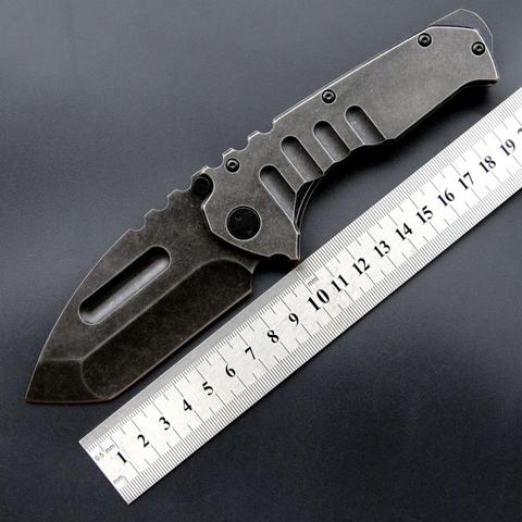 Eafengrow MDF-3 Folding Blade Knives Stone Washed Steel Handle 440 Blade Hunting Tactical Knife Outdoor Camping Knife EDC Tools ► Photo 1/6