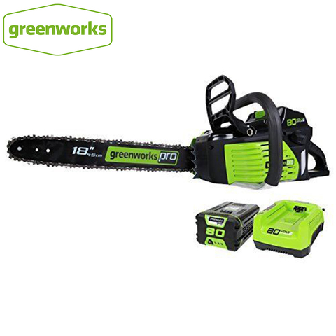 Gasoline power chain saw GreenWorks Pro GCS80420 80V 18-Inch Cordless Chainsaw, 4Ah Li-Ion Battery and Charger Included ► Photo 1/5