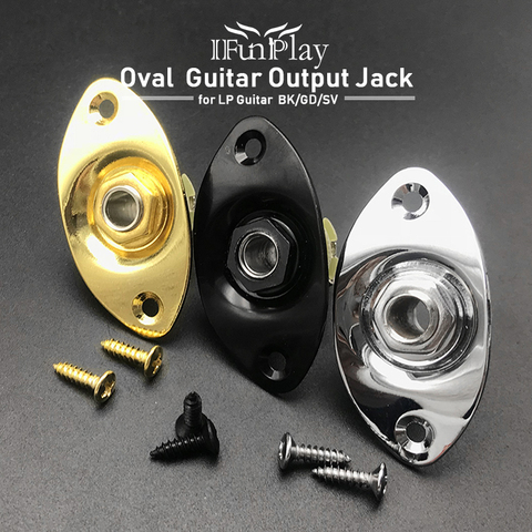 Electric Guitar Pickup Oval 6.35mm Output Jack Plate Jackplate Socket Jack for LP Electric Guitar Accesorios Guitarra ► Photo 1/6