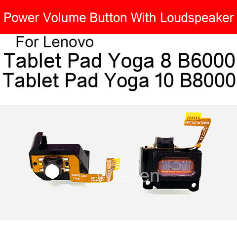 For Lenovo Tablet Pad Yoga 8 B6000 Yoga 10 B8000 Volume Power  ON OFF Button Flex Cable Side Key Switch Control With Loudspeaker ► Photo 1/1