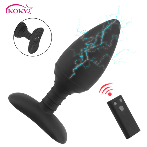IKOKY 10 Frequency Wireless Remote Control Electric Shock Anal Plug Vibrator Sex Toys For Men Women  Prostate Massager Vibrator ► Photo 1/6