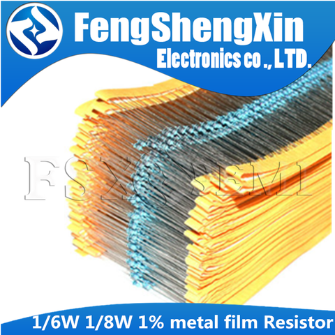 100pcs 1/6w 1/8w (0.125w) 1% Metal film Resistor 1R~1M 2.2R 10R 22R 47R 51R 100R 150R 470R 1K 4.7K 10K 47K 1 2.2 10 22 47 51 100 ► Photo 1/5