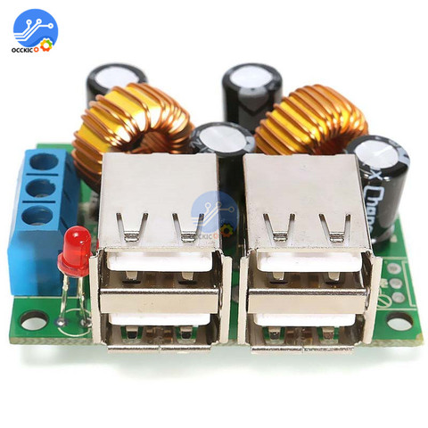 4 Port USB Charger Module DC 12V to 5V 5A Voltage Converter Power Bank Battery Charging for Phone MP3/MP4 ► Photo 1/1