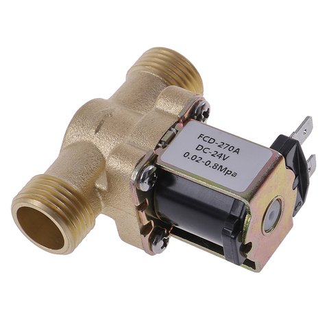 1PC DC 12V 24V AC 220V G1/2'' Brass Electric Solenoid Valve For Solar Water Heater ► Photo 1/6