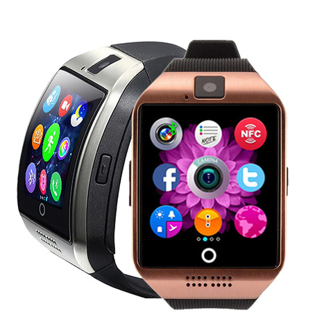 Q18 Smart Watches Support Sim TF 2G network Card Phone Fitness Tracker Push Message Camera Smartwatch Full Touch Wristwatch ► Photo 1/6
