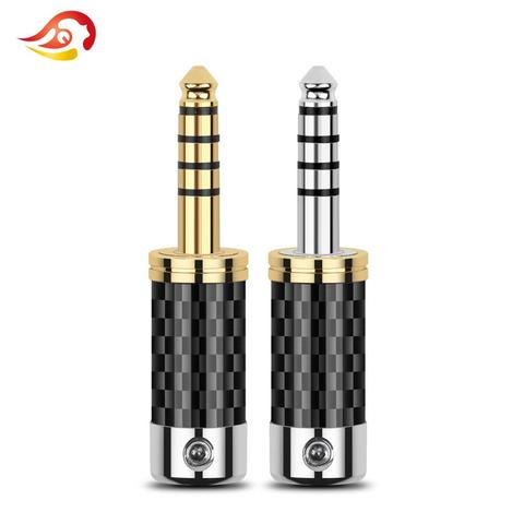 QYFANG 4.4mm 5 Pole Balanced Stereo Adapter Carbon Fiber Audio Jack Rhodium Plated Earphone Plug Wire Connector For NW-WM1ZA4.4 ► Photo 1/6