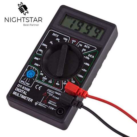 Digital Multimeter DC AC Voltmeter Ammeter Ohm Diode Tester Meter Check and HFE Overload Protection DT830B ► Photo 1/6