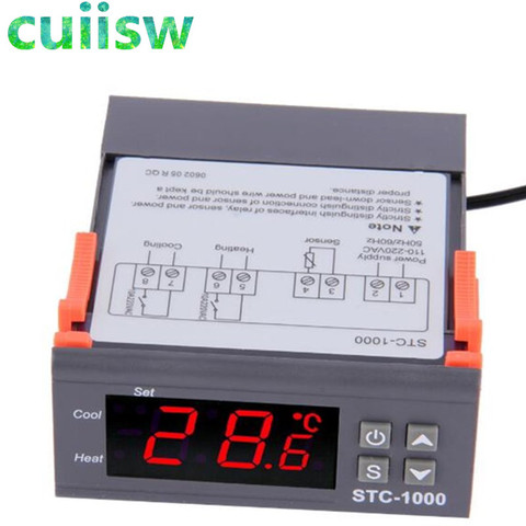 Two Relay Output LED Digital Temperature Controller Thermostat Incubator STC-1000 110V 220V 12V 24V 10A with Heater and Cooler ► Photo 1/3