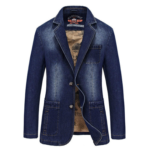 Afs JEEP Brand Blazer Jacket Men Denim Jacket Coat Winter Windbreaker Slim Fit Solid Mens Jackets Big Size 4XL Jaqueta Masculina ► Photo 1/1