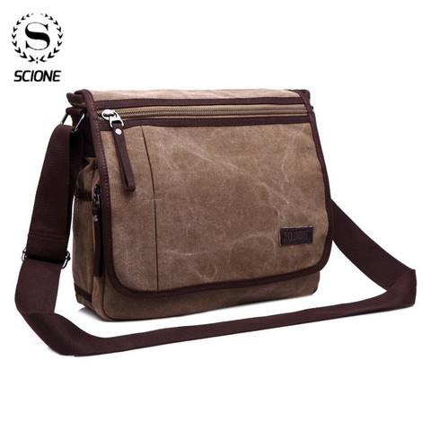 Scione  Canvas Messenger Satchel Bags Buckle Casual Portable Shoulder Bag Korean Trend Simple Pack For Men ► Photo 1/5