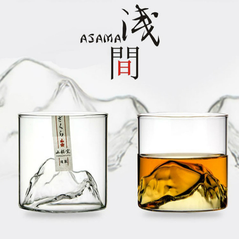 Niche Japanese Style Whisky Cup-shallow Mountain Liqueur XO Wine Cup EDO Guanshan Fuji Artwork Wooden Gift Box Whiskey Glass ► Photo 1/4