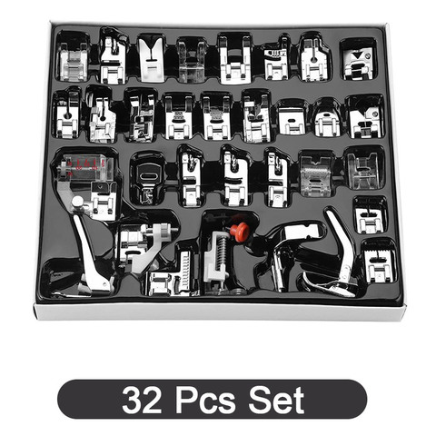 32 Pcs/Set Sewing Machines Presser Feet for Brother Singer Janome Sewing Accessories Cording Braiding Grooves Pintuck Foot Kit ► Photo 1/6