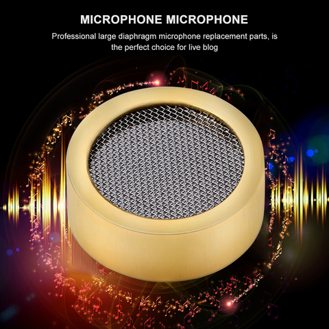 Golden Condenser Microphone Cartridge Capsule Replacements Large Diaphragm Microph Aluminum Alloy Electric Instrument Parts ► Photo 1/6