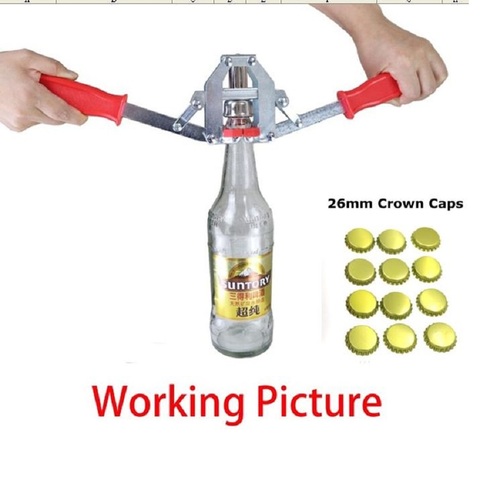 Premium Quality Manual Beer Bottle Capper for 26mm Crown Caps Homebrew Beer Capper + 12pcs 26mm Crown Caps ► Photo 1/3