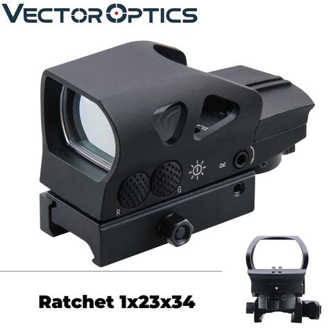 Vector Optics Gen2 Ratchet 1x23x34 Hunting Red Green Dot Scope 4 Reticle Open Sight with Picatinny Mount for AK 5.56 12ga .308 ► Photo 1/6