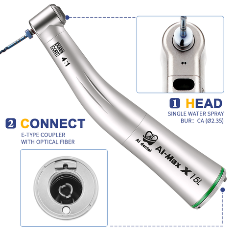 Low speed led dental handpiece contra angle 4:1 reduction cartridge & middle shaft gear medical supplies ► Photo 1/6