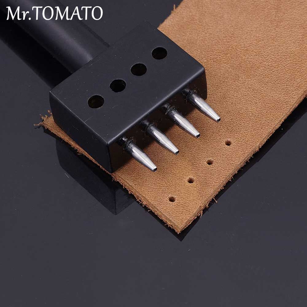1mm Round Hole Punch Row Prong Stitching Cutter Tool Make Hand Sewing Hole 2/4/6 Holes Leather Craft Tools 4/5/6mm Spacing ► Photo 1/4