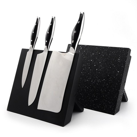1PCS MDF+Magnetic Knife Holder Stand Nice Knife Block Knife Bar Household Kitchen Knives Accessories Black/Snowflake Color Style ► Photo 1/6