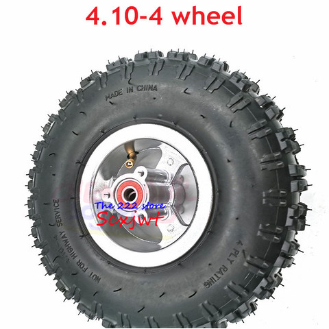 4.10/3.50-4 Pneumatic Tyre Wheel 4.10-4 Tube Outer Tire with 4 Inch Wheel Rim for 49cc Mini Quad Dirt Bike Scooter ATV Buggy ► Photo 1/6