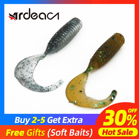 Ardea Soft Lures Silicone Bait 38mm 0.6g Artificial Curly Swimbait jigging tail bass Double Color Baitfishing Fishing Tackle ► Photo 1/6