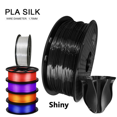 1.75mm Silk PLA Filament 3D Printer Shiny Materal 500G/250G Black Wihte Red Blue Sublimation Solid Silk-like 3D Printer Filament ► Photo 1/6