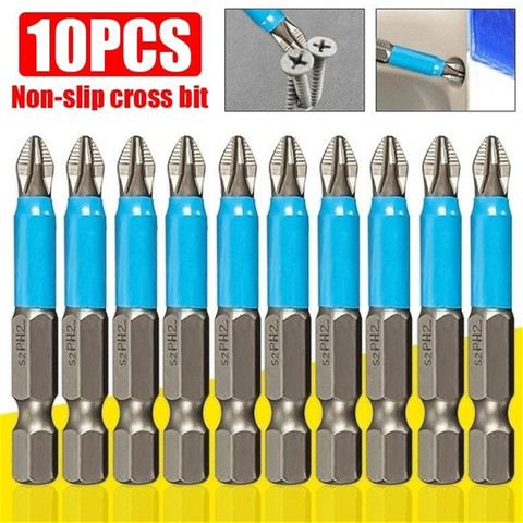 3/5/10Pcs 50mm PH2 Cross bit drill Head Screwdriver Bits Hand Tools Anti Slip Electric Hex Shank Magnetic Screwdriver Drill Bit ► Photo 1/6