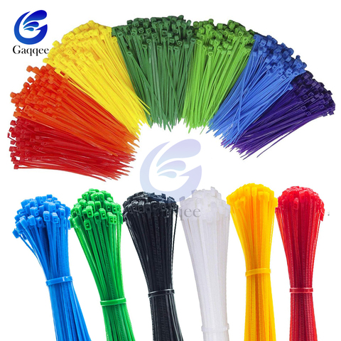 100Pcs 200mm Self-Locking Plastic Nylon Wire Cable Zip Ties Black Red Blue Cable Ties Fasten Loop Cable 12 Color 2.5x200mm ► Photo 1/6