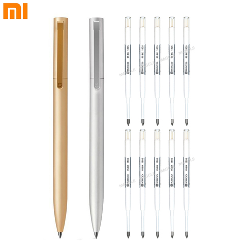 Original Xiaomi Metal Sign Pens Mi pen Ballpoint pen PREMEC Smooth Switzerland Refill 0.5mm Japan Black Blue Ink Signing Pens ► Photo 1/6