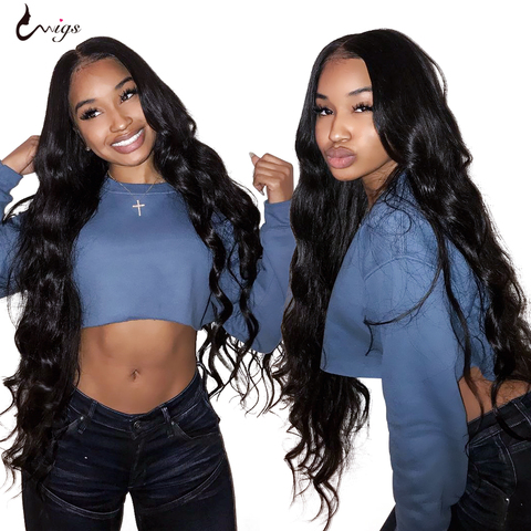 Uwigs Long Brazilian Body Wave Lace Front Wig 28 30 32 34 36 38 40 Inches Lace Front Human Hair Wigs Pre Plucked Remy Lace Wigs ► Photo 1/6
