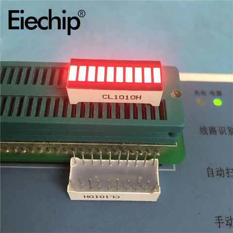 5pcs High quality CL1010H super bright red light bar LED display 10-segment LED light bar 10-segment digital tube light 25x10mm ► Photo 1/6