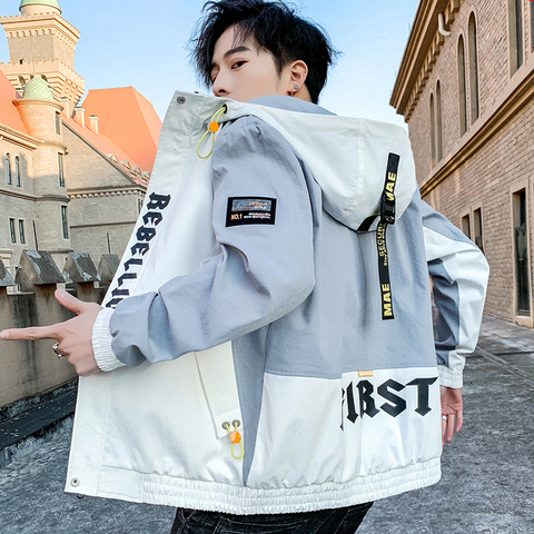 Men's Coat Spring Autumn 2022 New Korean Version Hooded Casual Jacket Men Fashion Zipper Jackets Outwear Slim Fit Plus Size ► Photo 1/4