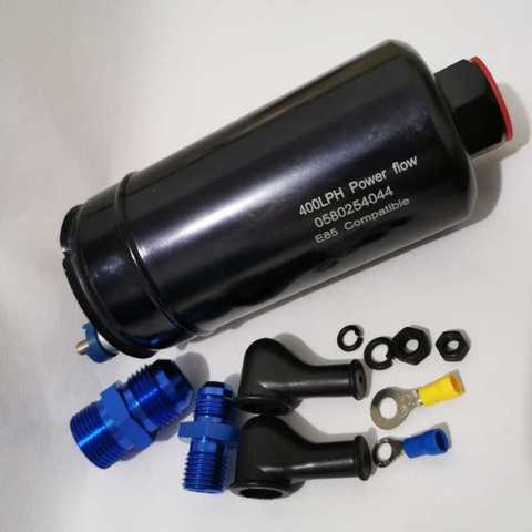 New Quality E85 high performance EFI 400LPH Inline External Fuel Pump 0580254044 0580 254 044 Ethanol Compatible ► Photo 1/3