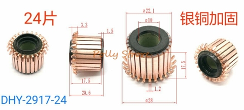 1pc 10x22.1x20.6(17.5)mm 24P Copper Bars Alternator Electric Motor Commutator DHY-2917-24 ► Photo 1/1
