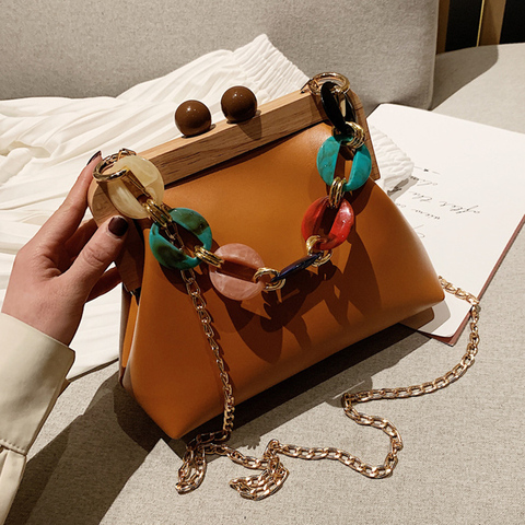 Luxury Designer Acrylic Chain Women Shoulder Crossbody Bags Fashion Handbag Evening Clutches Ladies Messenger Bag Female Purse ► Photo 1/6