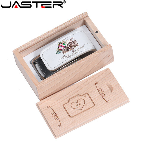 JASTER custom Company Logo usb 2.0 Flash pen drive 64GB 32GB 4GB 8GB 16GB Pendrive Leather Usb+Box (10 free customization) ► Photo 1/6