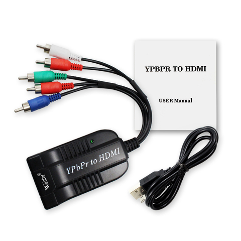 5 RCA Ypbpr component to HDMI HDTV video audio converter adapter with power supply(USB DC cable) ► Photo 1/6