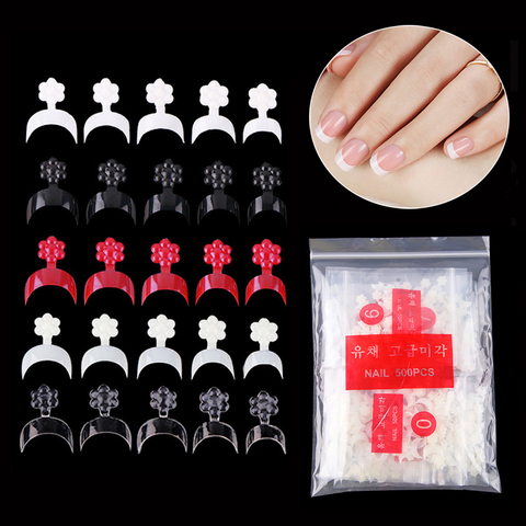 500 PCS/Bag Professional Acrylic French Nail Tips White/Nature/Clear Half Cover Artificial French False Nail UV Gel Polish Tools ► Photo 1/6