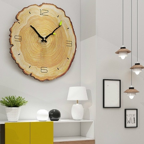 12 Inch Vintage Wooden Clock Cafe Office Home Kitchen Wall Decor Silent Clock Design Art Large Wall Clock Gift Home Wall Clock ► Photo 1/6