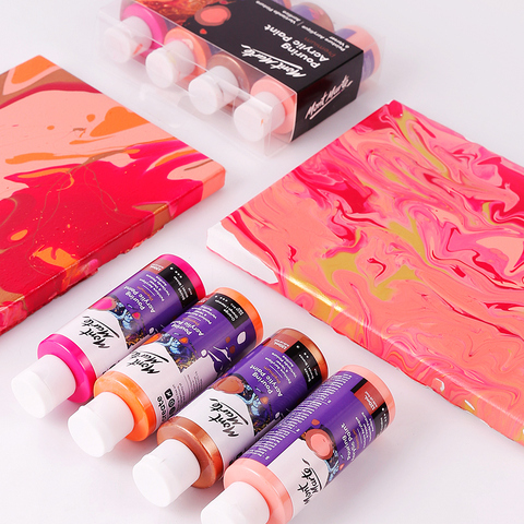 Acrylic Paint Set Fabric Paint Marbling Paint Silicone Oil Acrylic Pouring Medium Drawing Tool For Artist DIY Art Supplies 120ML ► Photo 1/6