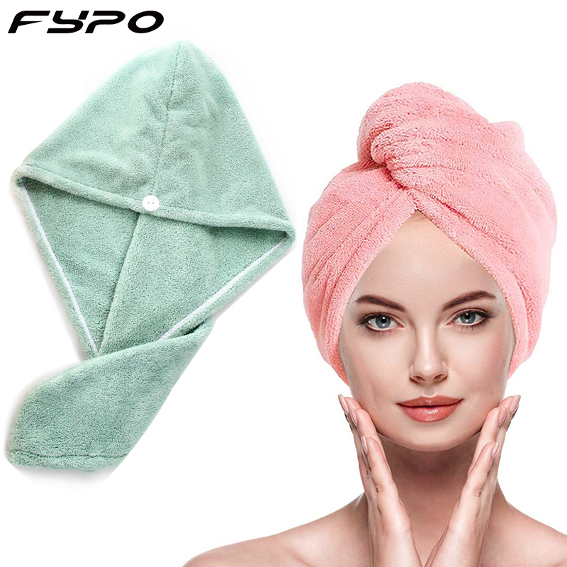 Microfiber Hair Turban Quickly Dry Hair Hat Wrapped Towel Bathing Cap Fashion 
