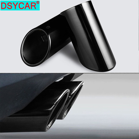 DSYCAR 1pair Chrome Plating Stainless Steel Car Exhaust Muffler Tip Pipes Covers ,universal car accessories ► Photo 1/6