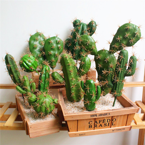 Artificial Plastic Cactus Succulents Prickly Pear Potted Plant no Pot Eco-Friendly Simulation Home Office Desktop Decoration Hot ► Photo 1/6