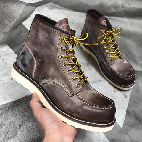 YQ875 Rock Can Roll Size 35-49 Super Quality Genuine Italian Cow Leather Handmade Durable Goodyear Welted Rider Boots 3 Colours ► Photo 1/6