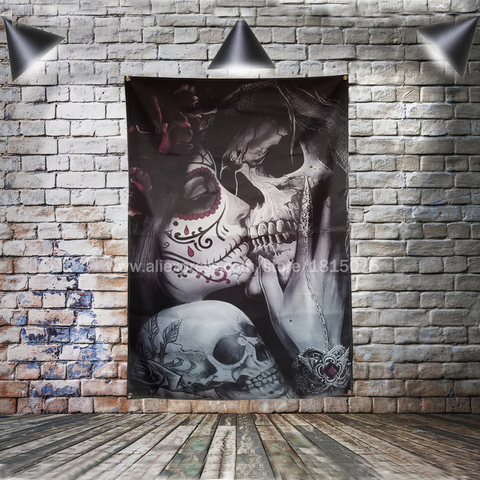 Sexy Girls Skull Flag Banner Home Decoration Hanging flag 4 Gromments in Corners 3*5FT 144cm*96cm ► Photo 1/4