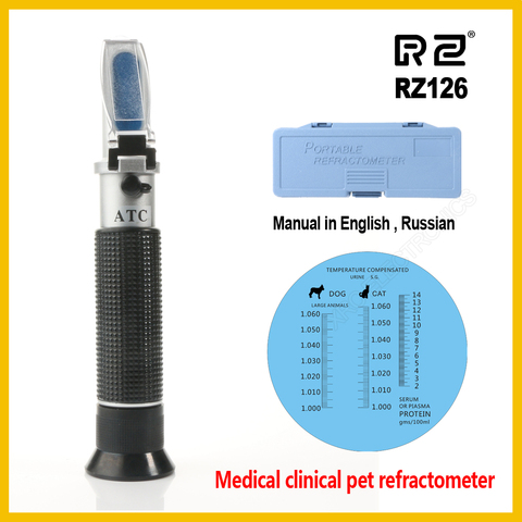 RZ Refractometer Clinical Medical House Pet Dog Cat Protein Serum Plasma Hemoglobin Tester Urine Specific Gravity RZ126 ATC ► Photo 1/6