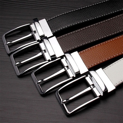 Double-sided Cow Reversible Genuine Leather Men Belts DressHigh Quality Buckle Cowskin Casual Belts Business Pin Man Belt ► Photo 1/6